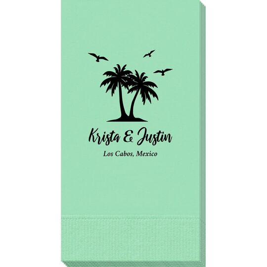 Palm Tree Island Guest Towels